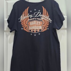Harley-Davidson Bedazzled Ribbed T-Shirt Y2K Plus Size 1W Vintage